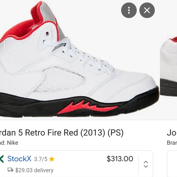 Jordan 5 Retro Fire Red Sneakers Sz: 13C - Picture 3 of 11